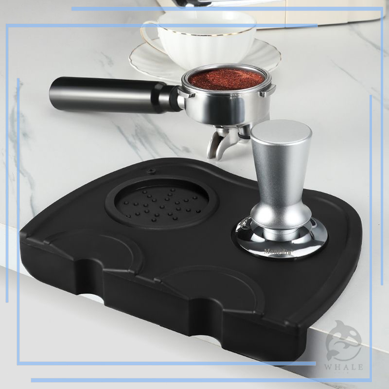 Coffee ยางรองแทมเปอร์ แบบเข้ามุมโต๊ะ มีช่องวางแทมป์เปอร์ ยางรองโต๊ะกดกาแฟ ยางรองกดกาแฟ แผ่นยางรองแทมเปอร์