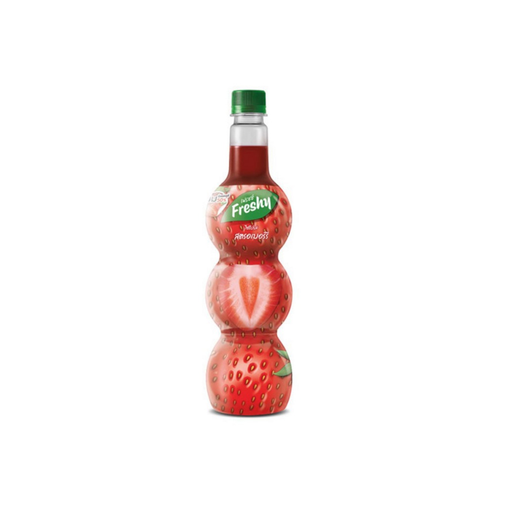 Freshy Syrup with Strawberry รสสตรอเบอร์รี 710ml.