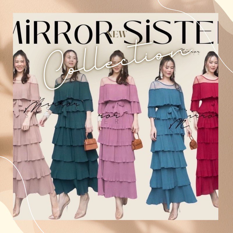 miror แม็กซี่เดรสแต่งระบายเลเยอร์7ชั้น