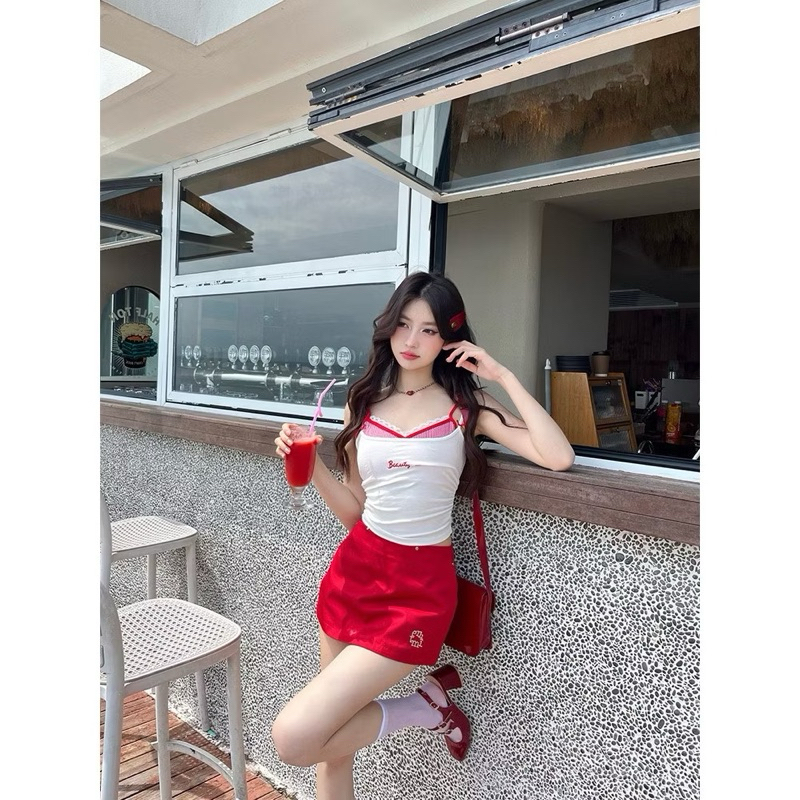 กระโปรงกางเกง y2k สั้น