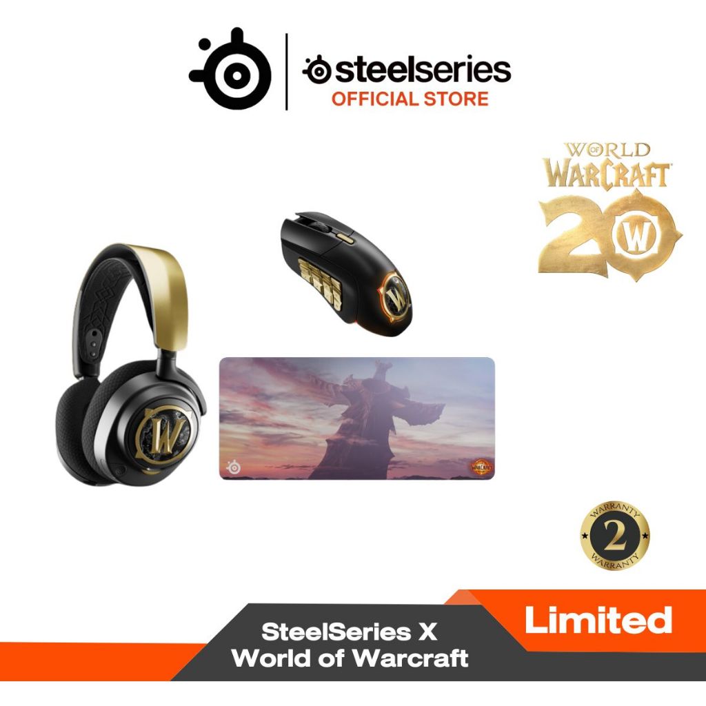 SteelSeries x World of Warcraft Collaboration หูฟังไร้สาย เมาส์ไร้สาย แผ่นรองเมาส์ อุปกรณ์เสริม