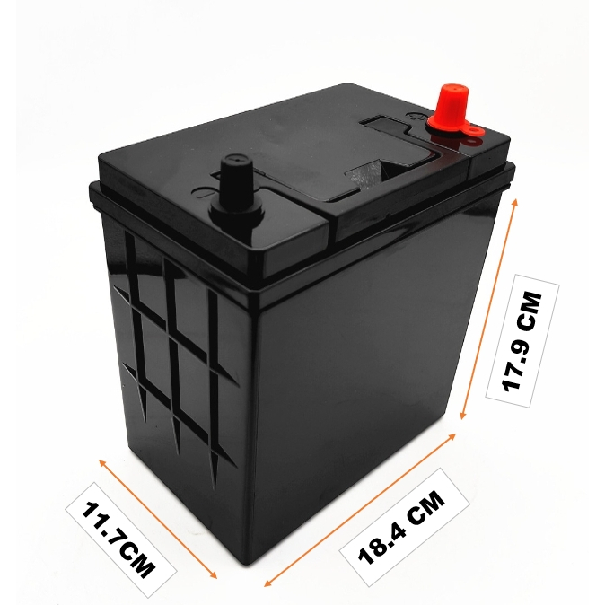 Battery Box กล่องเปล่า DIY ใส่แบตลิเธียม วัสดุเป็นพลาสติก ABS อย่างดี หนา ขั้วทองเหลือง L R รองรับ 12V36Ah ขั้วเล็ก