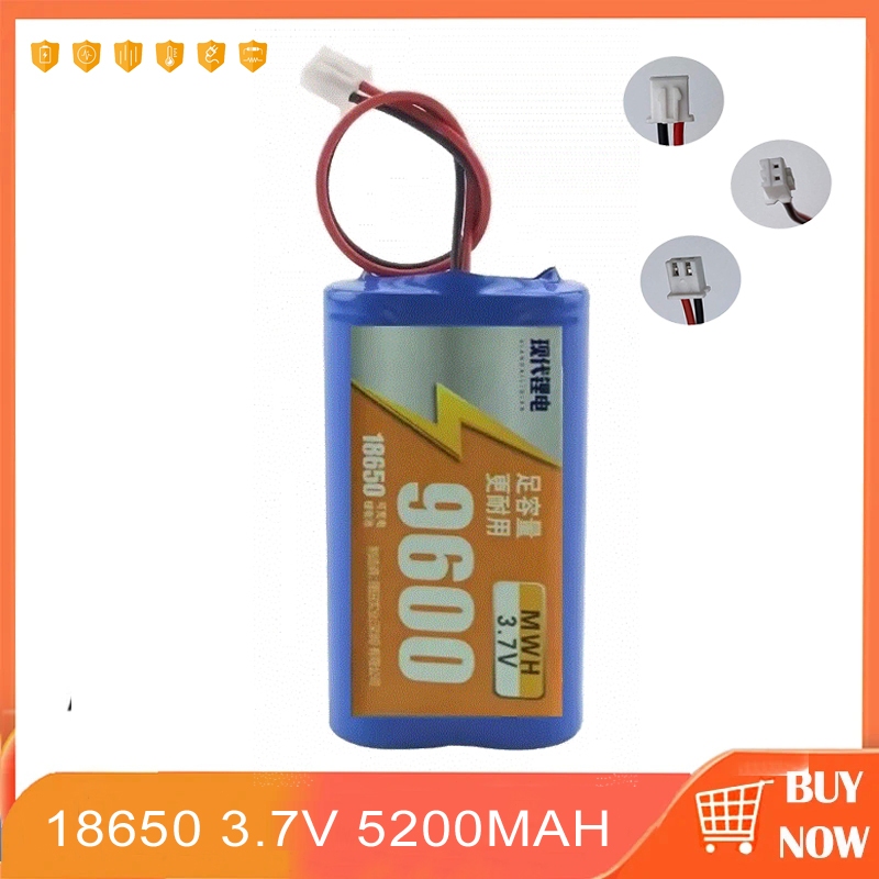 แบตเตอรี่ 18650 3.7v 9600mah แบตเตอรี่แพ็ค ถ่านชาร์จ พร้อมแผ่นป้องกัน 2ก้อน โซล่าเซลล์ Doublepow Li-ion battery