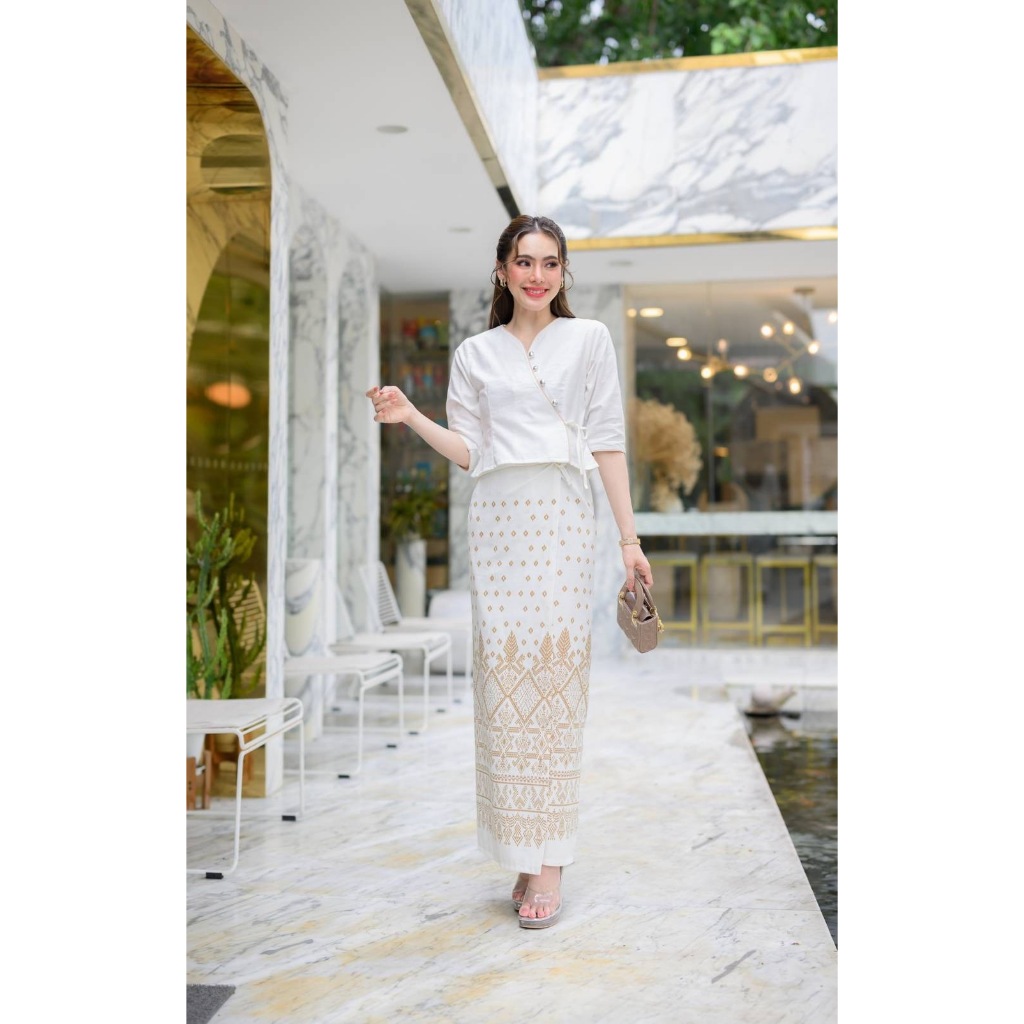 ผ้าถุงเย็บสำเร็จแบบผูก ผ้าฝ้ายพิมพ์ลายไทยเชียงใหม่ - รูปที่ 7