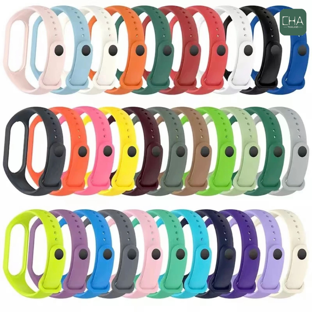 มีหลายสีสาย สำหรับ mi band7 /6/5 พร้อมส่ง ร้านไทย สายซิลิโคน สายนาฬิกา สำหรับ xiaomi band 7 /6/5มีหลายสี