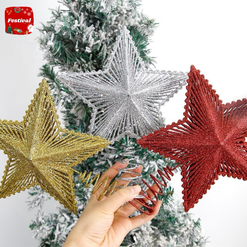 เพิ่มความวิบวับให้ต้นคริสต์มาสด้วยยอดดาวสุดหรู ✨🌟 มีให้เลือก 3สี ทอง เงิน แดง สร้างบรรยากาศคริสต์มาสที่อบอุ่น