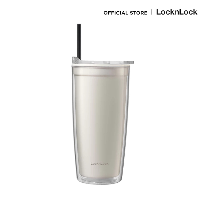 แก้วน้ำพลาสติก 2 ชั้น Double Wall Cold Cup ความจุ 600 ml. รุ่น HAP523IVY LocknLock