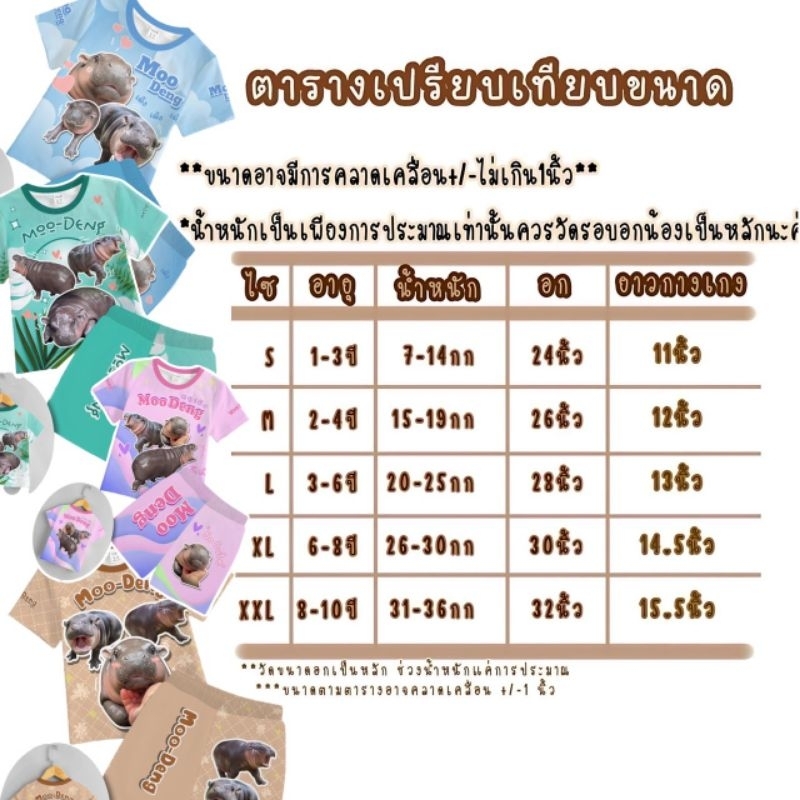 ชุดเด็ก หมูเด้ง เสื้อแขนสั้น กางเกงขาสั้น ผ้าไมโคร