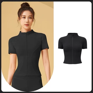 mvp sport ซิปคอยืน เสื้อกีฬาแขนสั้น เสื้อแจ็คเก็ตลำลองสำหรับวิ่งกลางแจ้ง เสื้อกีฬา