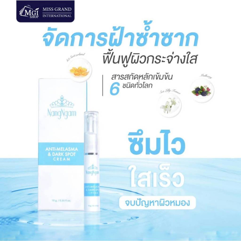 MGI ครีมทาฝ้า แอนตี้ เมลาสมา ครีม บำรุงหน้า ฝ้า กระ จุดด่างดำ มิสแกรนด์ Anti Melasma Dark Spot Cream