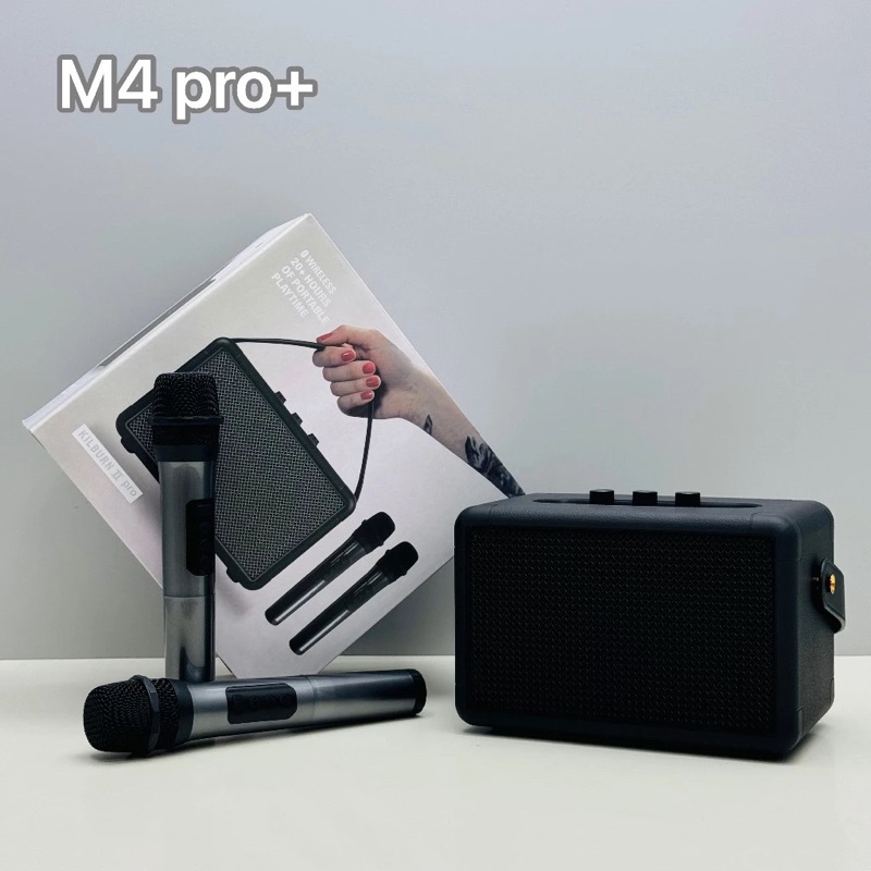 พร้อมส่ง🇹🇭 ลำโพงบลูทูธ M4 PRO+ 55วัตต์ ฟรีไมค์ลอย2ตัว ไมค์ปรับเสียง-โทนเสียงได้ (ปรับเบสได้) รองรับ Bluetooth/TF/AUX