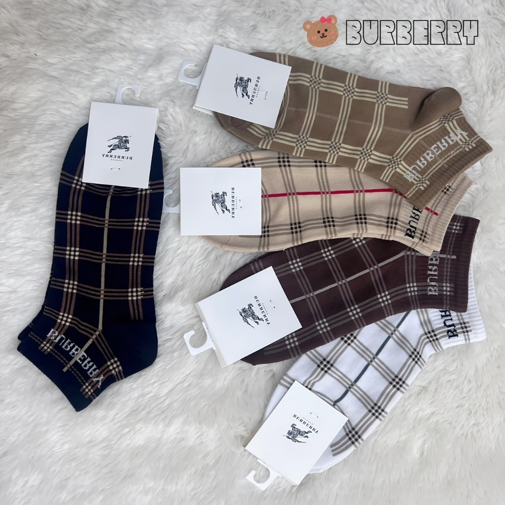 BURBERRYถุงเท้ากีฬาหญิงข้อสั้น มี 5 สี เหมาะสำหรับเท้าขนาด 36-43