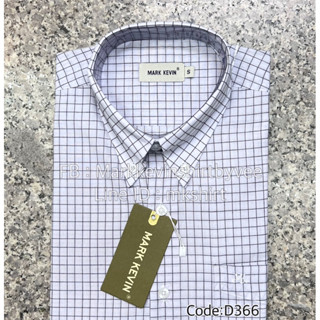 เสื้อเชิ้ตลายตาราง สีขาวทอลายสีดำ แขนสั้นนะคะ