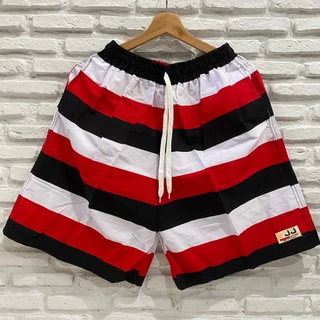 PJJ กางเกงเจเจแท้ กางเกงขาสั้น ยางยืด ลายริ้วรวมแบบ ดำกรม หลายขนาด (M/L/XL/2XL) ราคาถูก
