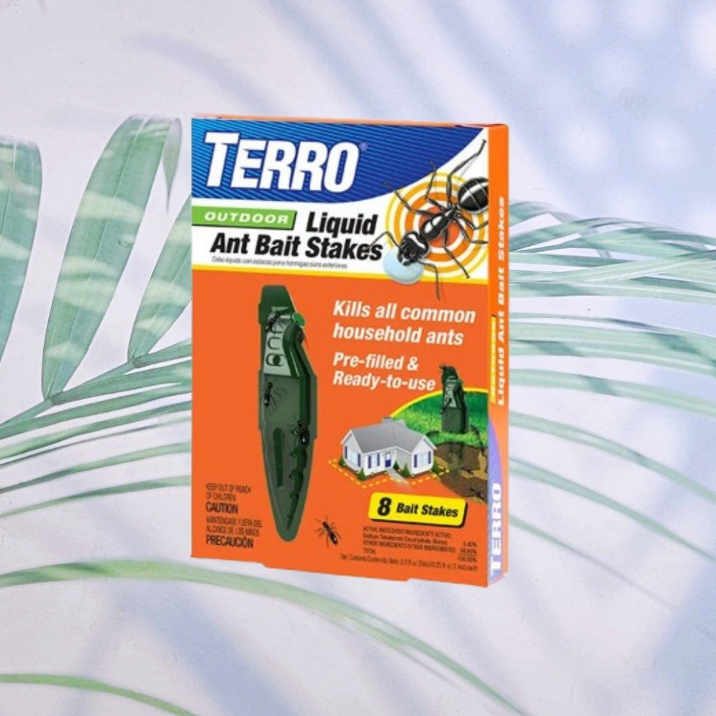 (TERRO®) T1813 Outdoor Liquid Ant Bait Stake 8 Bait Stakes ผลิตภัณฑ์กำจัดมด เหยื่อมด