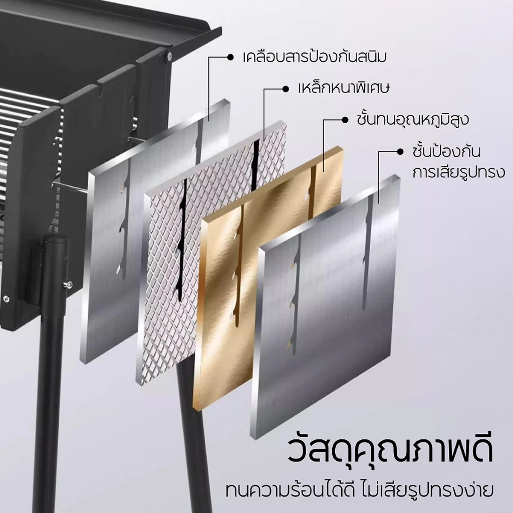 เตาปิ้งย่างพกพาใช้ถ่าน เตาบาร์บีคิวแคมป์ปิ้งพับเก็บได้ thumbnail 5