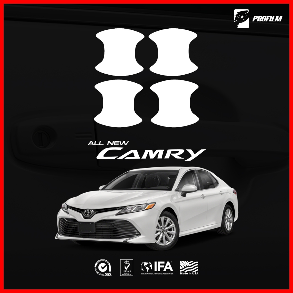 ฟิล์มใสกันรอยเบ้ามือประตูรถยนต์ Toyota Camry (ฟิล์ม TPU รับประกัน 5 ปี)