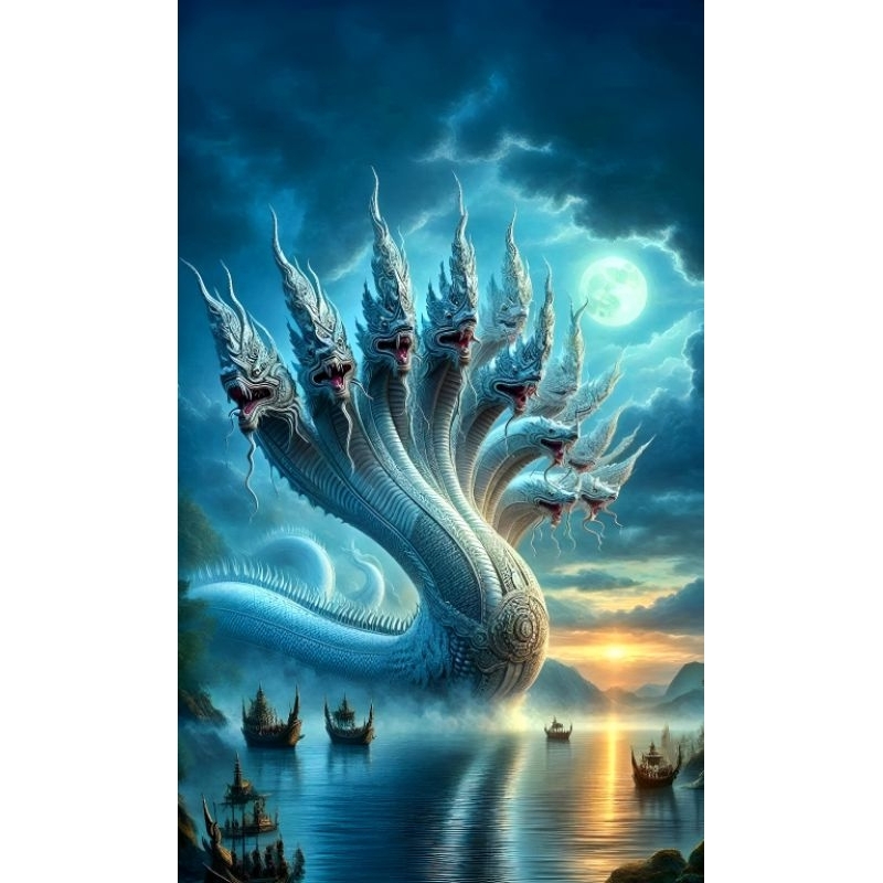 รูปโปสเตอร์ พญานาค นำโชค ไม่มีกรอบ ขนาด 25*42 cm ติดผนัง ภาพมงคล เสริมฮวงจุ้ย ตกแต่งบ้าน