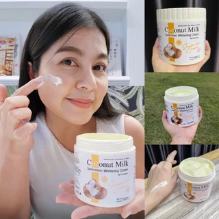 กระปุกใหญ่ 500g เซ็ตบำรุงผิวหน้า + ผิวกาย กันแดดน้ำนมมะพร้าว แถม หัวเชื้อมะพร้าว บำรุงผิวพร้อมกันแดด