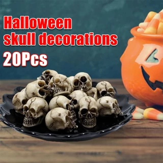 20ชิ้น โมเดลหัวกะโหลกเรซิ่น ขนาดเล็ก DIY สําหรับตกแต่งบ้านผีสิง ฮาโลวีน