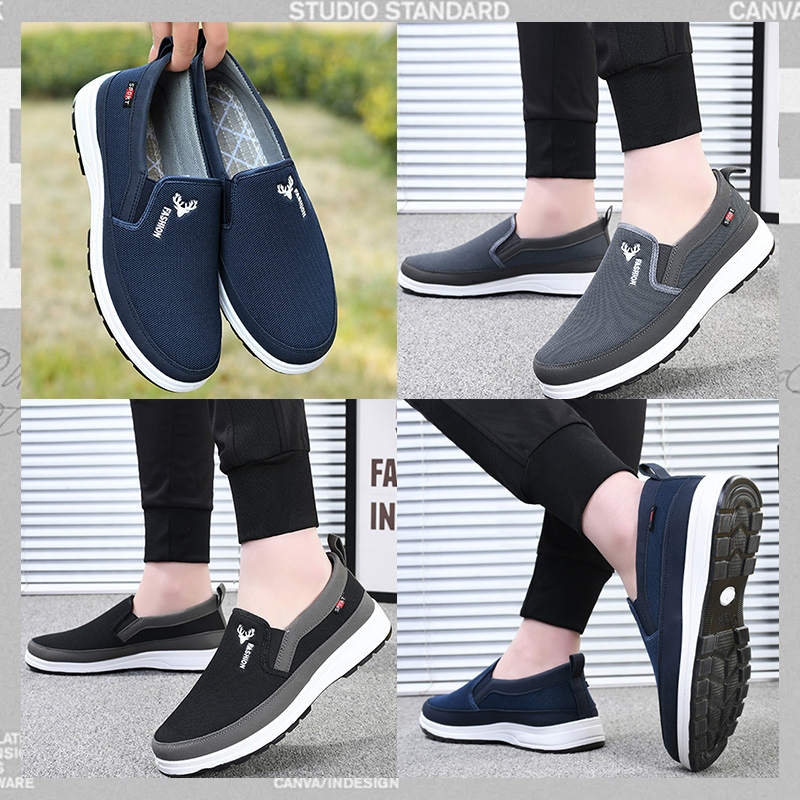 LHfashion งานเข้าใหม่พร้อมจัดส่ง รองเท้าผ้าใบลำลองทรงสปอร์ต งานสลิปออน ดีไซน์ดีฟีลมินิมอล พร้อมส่งให้เลือกถึง 3 สี งานดี