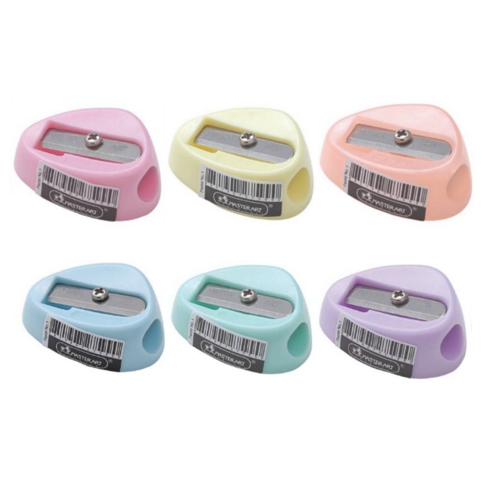 กบเหลาดินสอ 1 รู เบอร์ 1 มาสเตอร์อาร์ต สีพาสเทล คละสี ( 1 ชุด 3 ชิ้น)