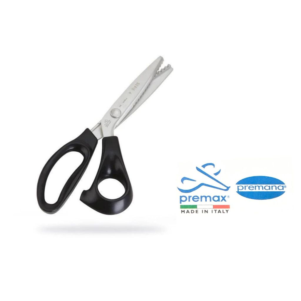 PREMAX กรรไกรตัดผ้า ซิกแซกPINKING SHEARS 9''-(61620900) Made in Italy