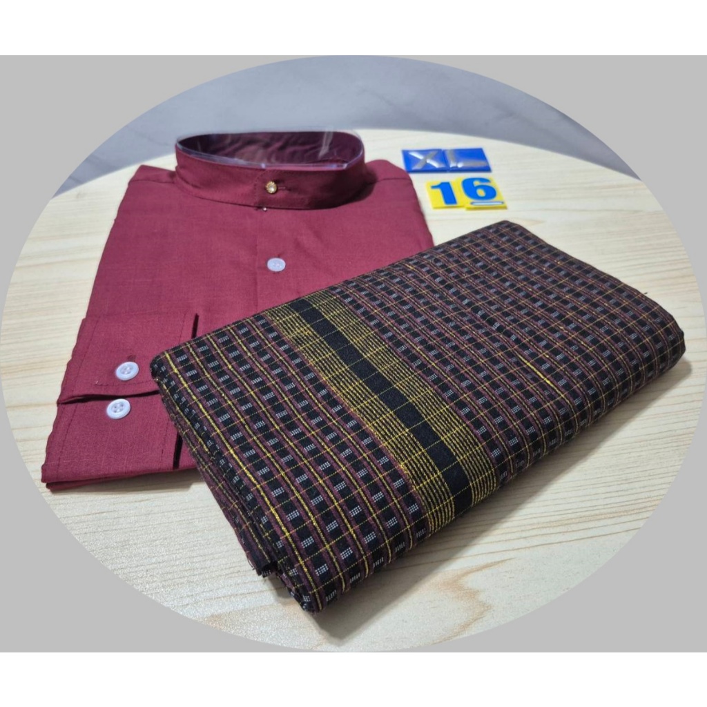 KK - BIG SIZE XL 44"  (1-138) ชุดประจำชาติ ผู้ชาย ลองยี ชุดเสื้อ โสร่ง เนื้อผ้าดี Man