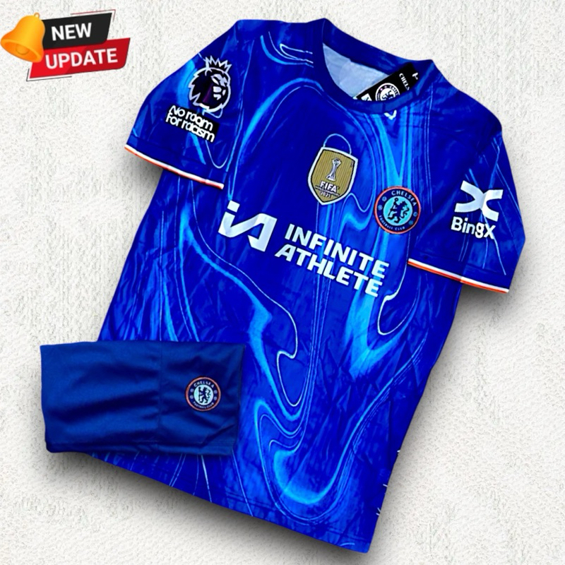 ชุดกีฬาผู้ชาย เชลซี ฤดูกาลใหม่ล่าสุด 2024/2025 มีไซด์ M ถึง 3XL มีเสื้อพร้อมกางเกง