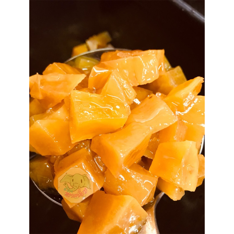 มันเชื่อม ขนมมันเชื่อม มันในน้ำเชื่อม มันใส่ไอศรีม มันหั่นเต๋าเชื่อม ขนาด 500 กรัม เครื่องใส่ไอศรีม