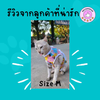 🇹🇭ตัดเย็บมือทำเอง Size M ชุดกันเลียแผล สุนัข แมว ชุดหลังผ่าตัด