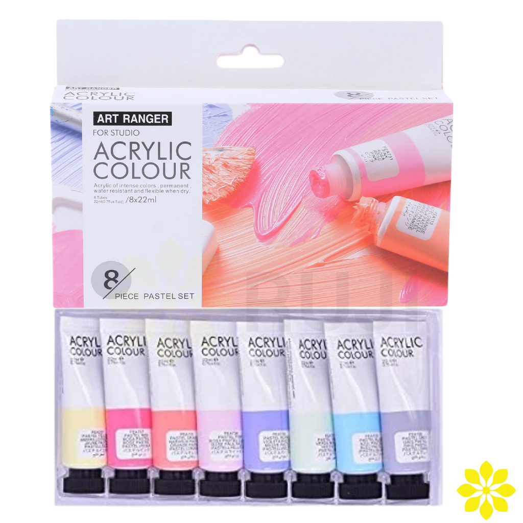 ART RANGERS PA32.08022.B ACRYLIC COLOUR PASTEL SET 8 สี ขนาด 8x22ml. ชุดสีอะคริลิค พาสเทล RUJI