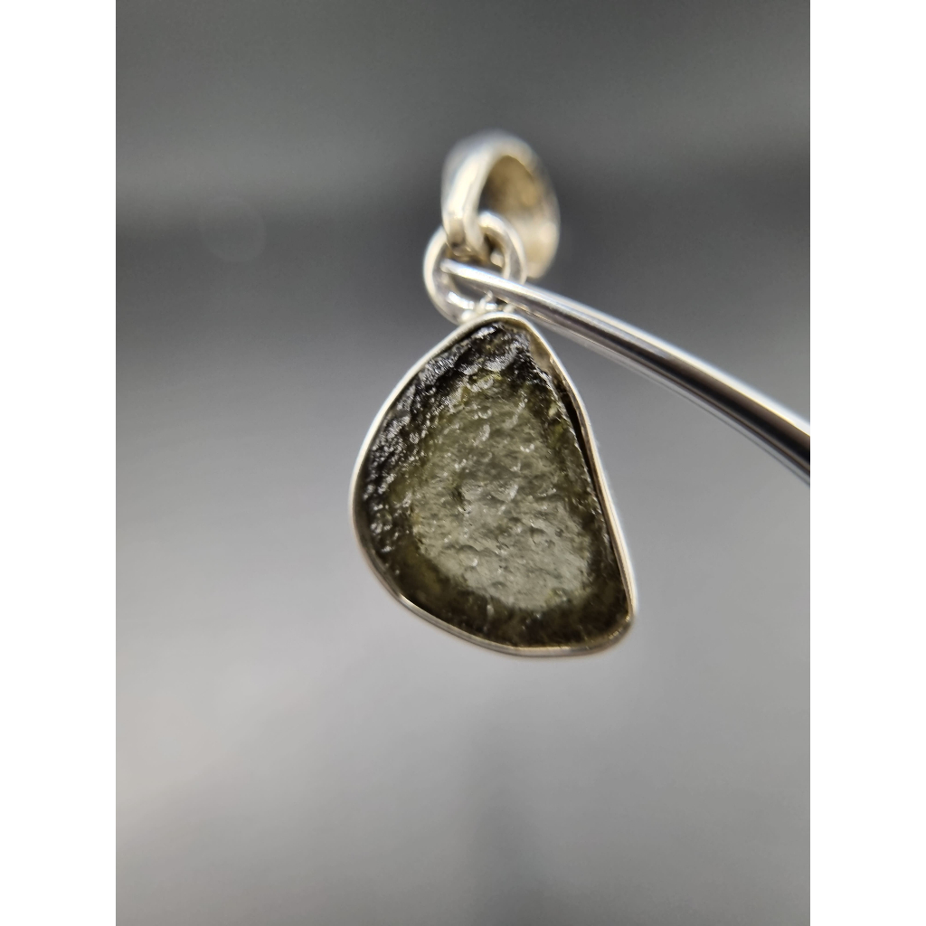 จี้ Moldavite เงินแท้ Silver AG 925/1000 Czech republic MJ24-AG38 1.6g