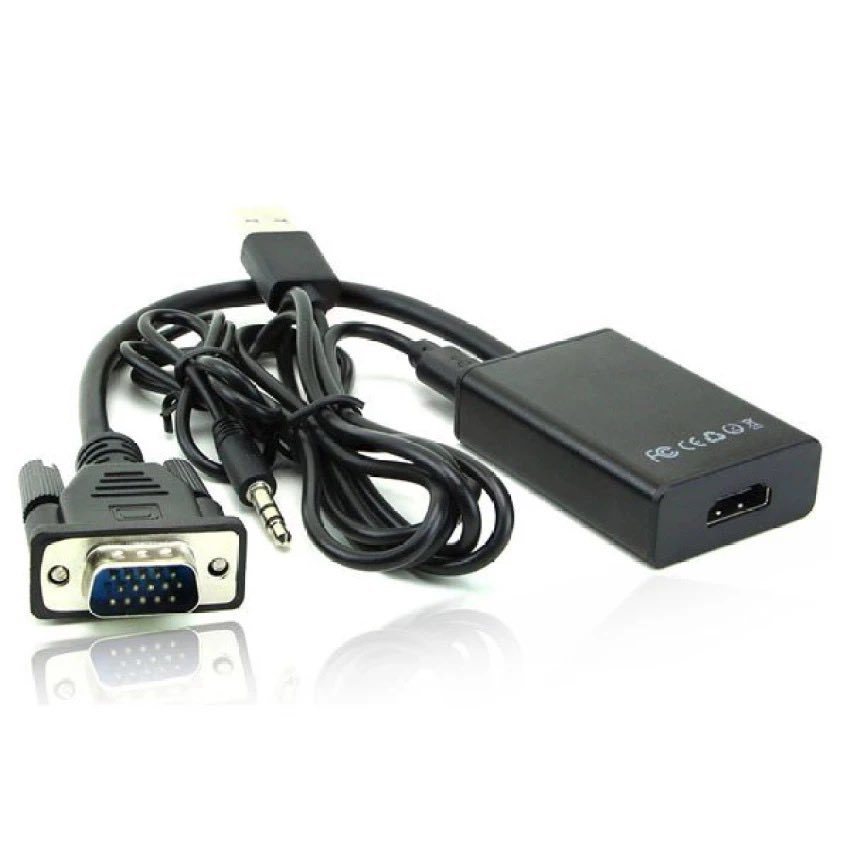 1080P VGA to HDMI Video Converter Adapter with Mini USB Power Cable 3.5mm Audio Cable vga2hdmi for HDTV DVD PC