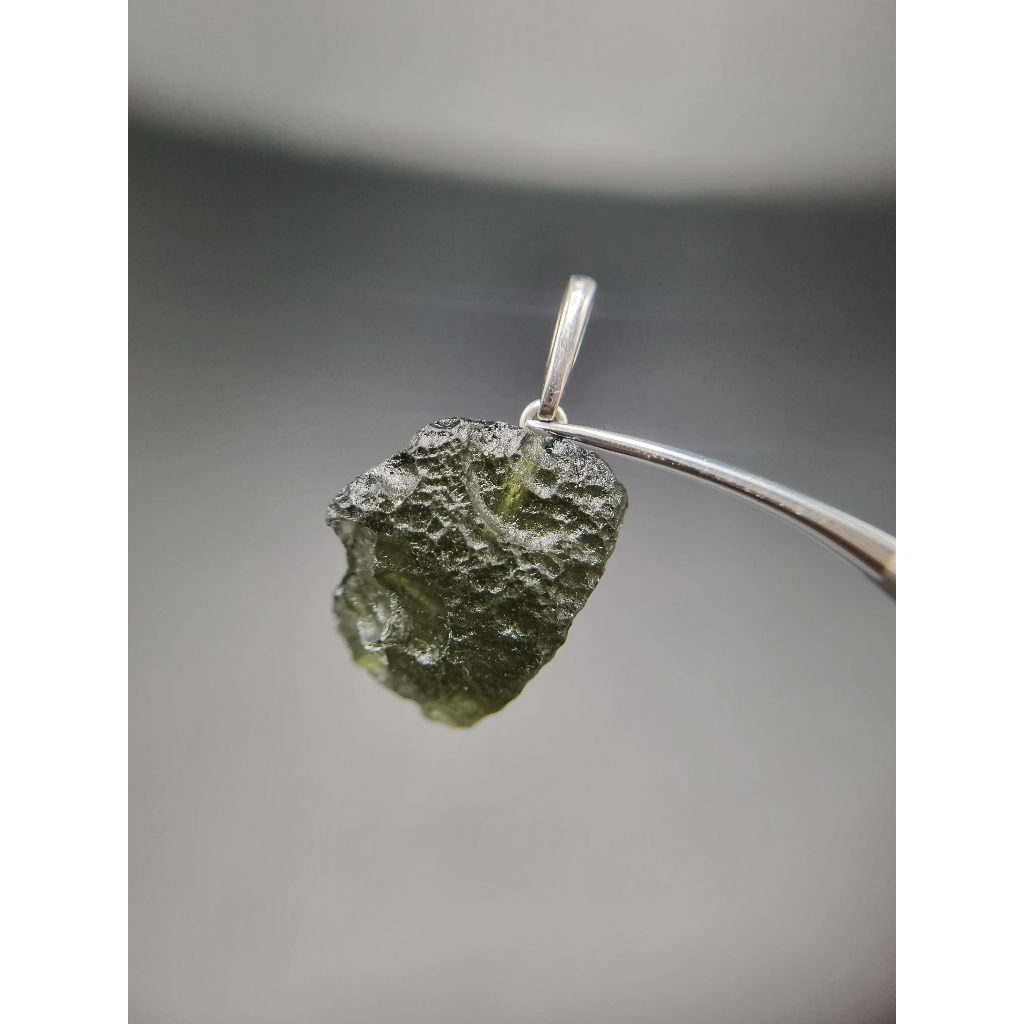 จี้ Moldavite เงินแท้ Silver AG 925/1000 Czech republic MJ24-AG6 3.1g