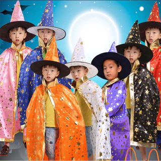 ส่งจาก กทม.ชุดฮาโลวีน หมวก+ เสื้อคลุม แม่มด พ่อมด Halloween ชุดเด็ก ชุดฮาโลวีน ชุดแฟนซี ชุดเด็กผู้หญิง ชุดเด็กผู้ชาย