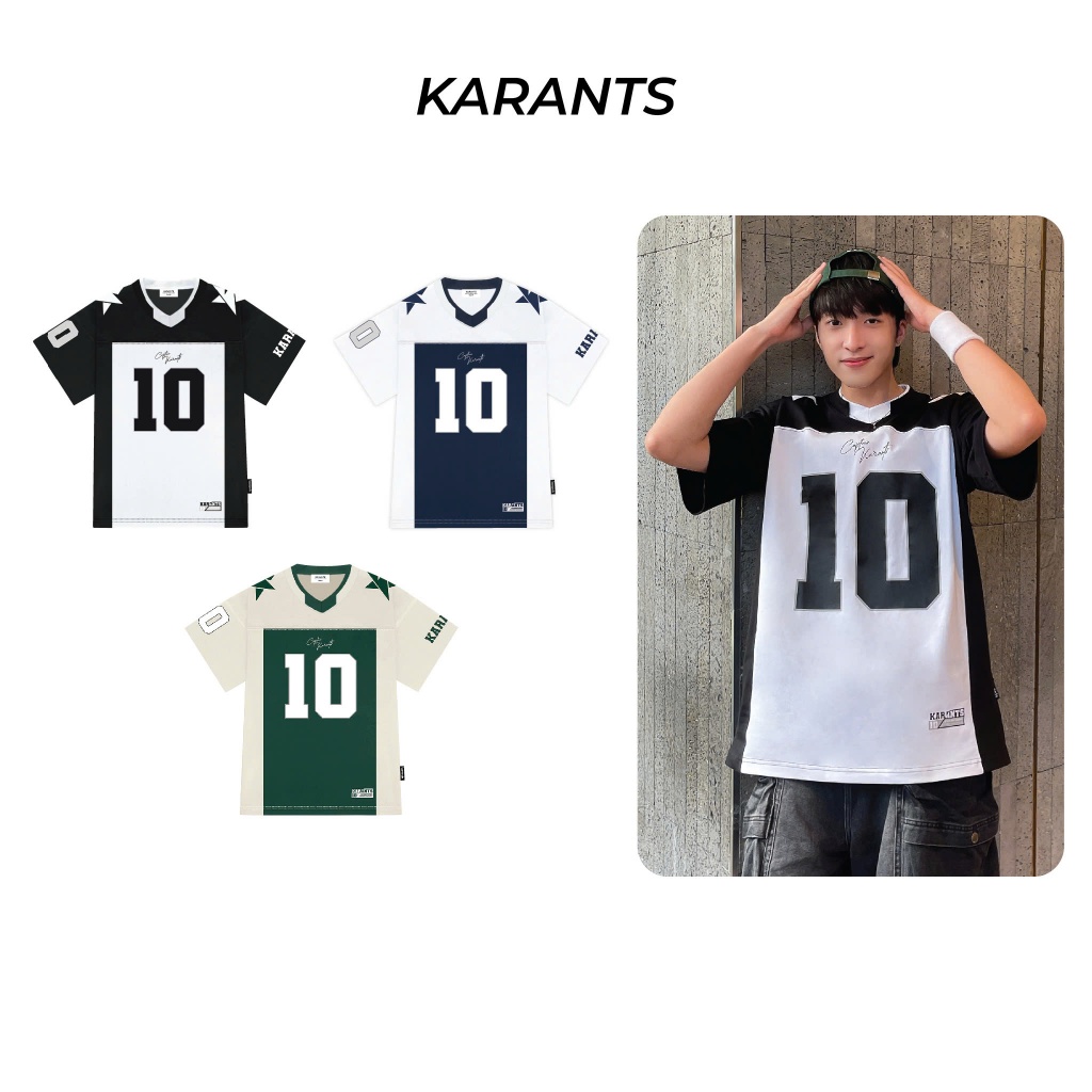 Karants แบรนด์ระดับนานาชาติอินเทรนด์ เสื้อยืดฟุตบอล 10 Hot Trend Form Oversize - KR63