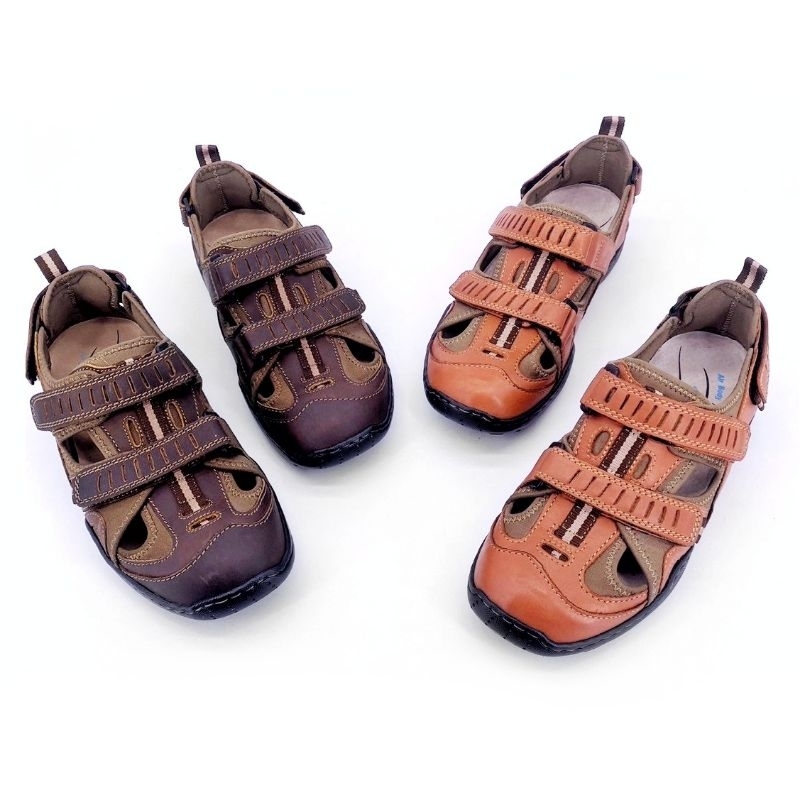 Saramanda รุ่น 70595 รองเท้าลำลองผู้ชาย แบบสวม มีสายรัด หนังแท้ มี 2 สี – โปรปัง