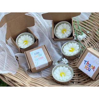 เทียนหอม ดอกเดซี่+พร้อมกล่อง 🌼 ของแถมลูกค้า ของขวัญปัจฉิม (ราคาส่ง)