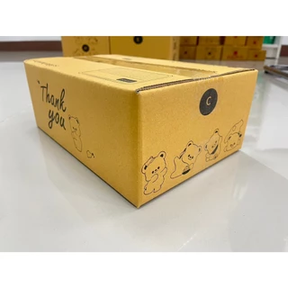 กล่องพัสดุเบอร์ C พิมพ์ลายน้องหมี ทำจากกระดาษ KA ขนาด 20x30x11ซม