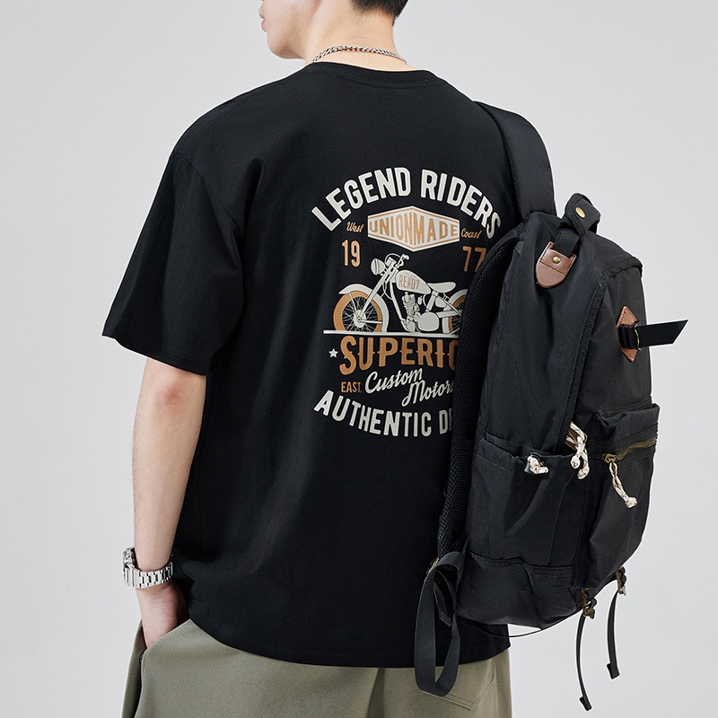 Basi เสื้อยืด oversize unisex สกรีนหน้าหลัง ลาย "LEGEND RIDER" ผ้าคอตตอน100% เนื้อผ้าเกรดพรีเมียม คอกลม ใส่สบาย