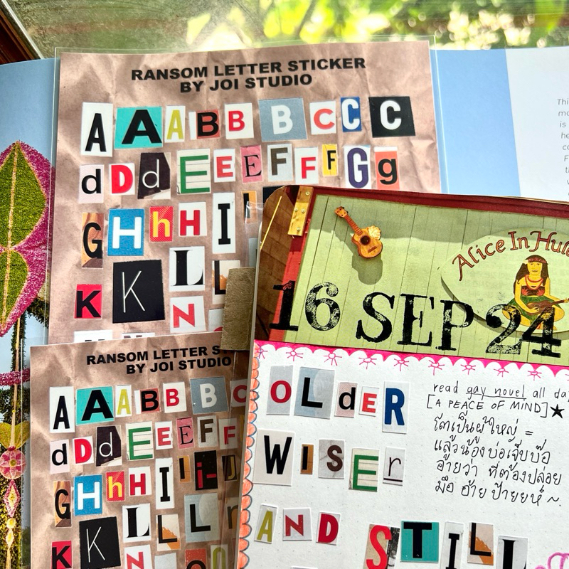 พร้อมส่ง ✨ สติ๊กเกอร์ตัวอักษรภาษาอังกฤษไดคัท A5 ransom letter alphabet sticker by joi studio