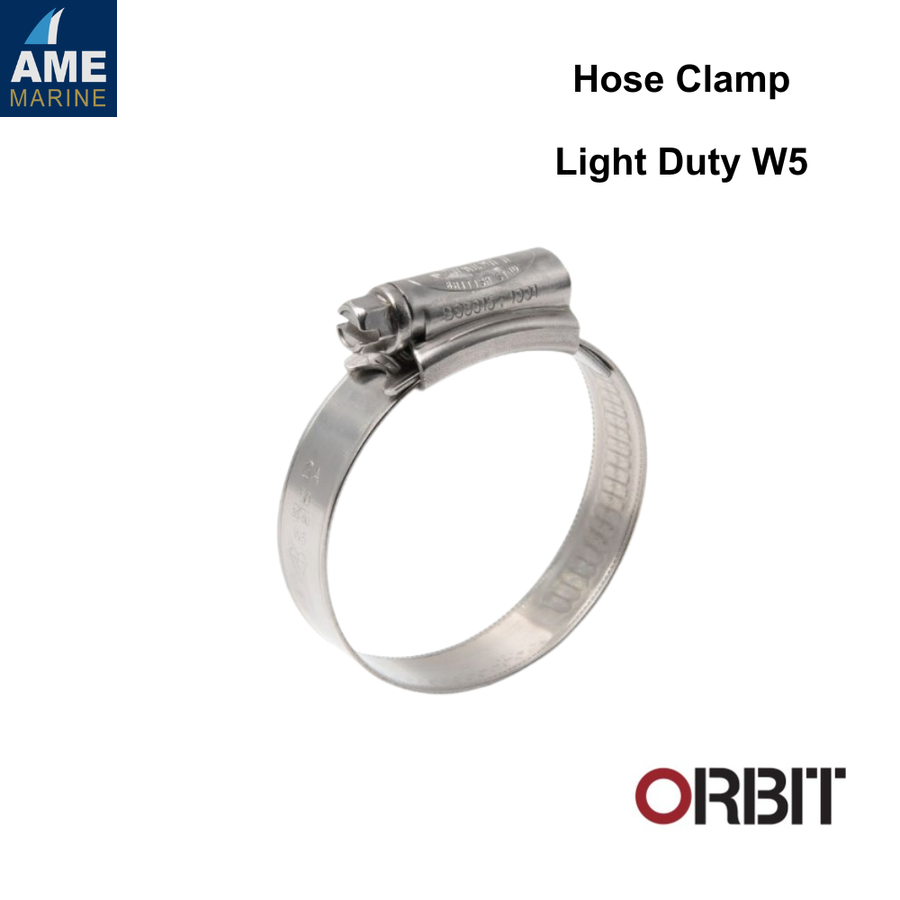 ORBIT Hose Clamp Light Duty W5 เข็มขัดรัดท่อ ออบิท สแตนเลสเกรด 316 มีหลายขนาดให้เลือก