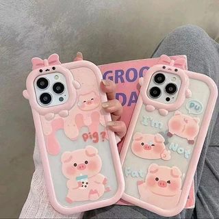 Case for iPhone 11 12 13 14 15 Pro Max 6/8/7 14/15 Plus X/XS Max SE ลายการ์ตูนมอนสเตอร์ ประดับโบว์ เคสเคลือบนิ่ม