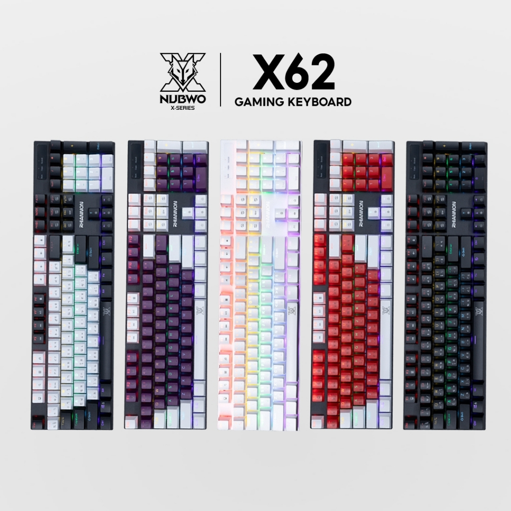 มีส่งด่วน🚀 NUBWO X62 RHIANNON คีย์บอร์ดแมคคานิคอล ฟลูไซส์ มีไฟ mini RGB
