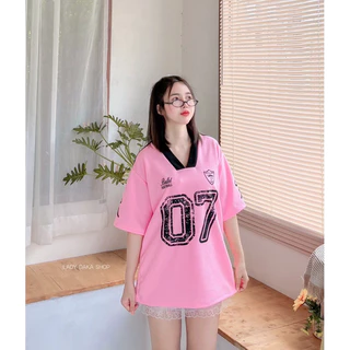 ส่งจากไทย เสื้อกีฬาแขนสั้น 07 คอวี ขนาดฟรีไซส์อก44