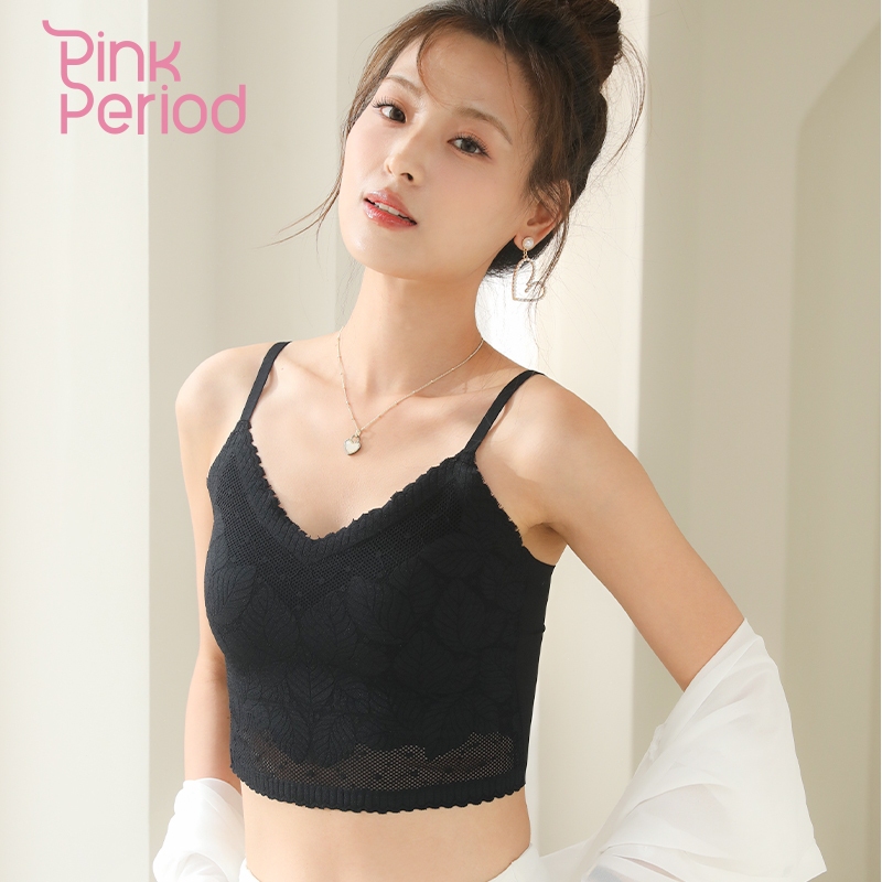 Pink Period🎀สายเดี่ยว เสื้อกล้าม เสื้อครอป วัสดุลูกไม้ลายดอกไม้ สัมผัสนุ่ม สวมใส่สบายและหรูหรา V-012 — صورة 2