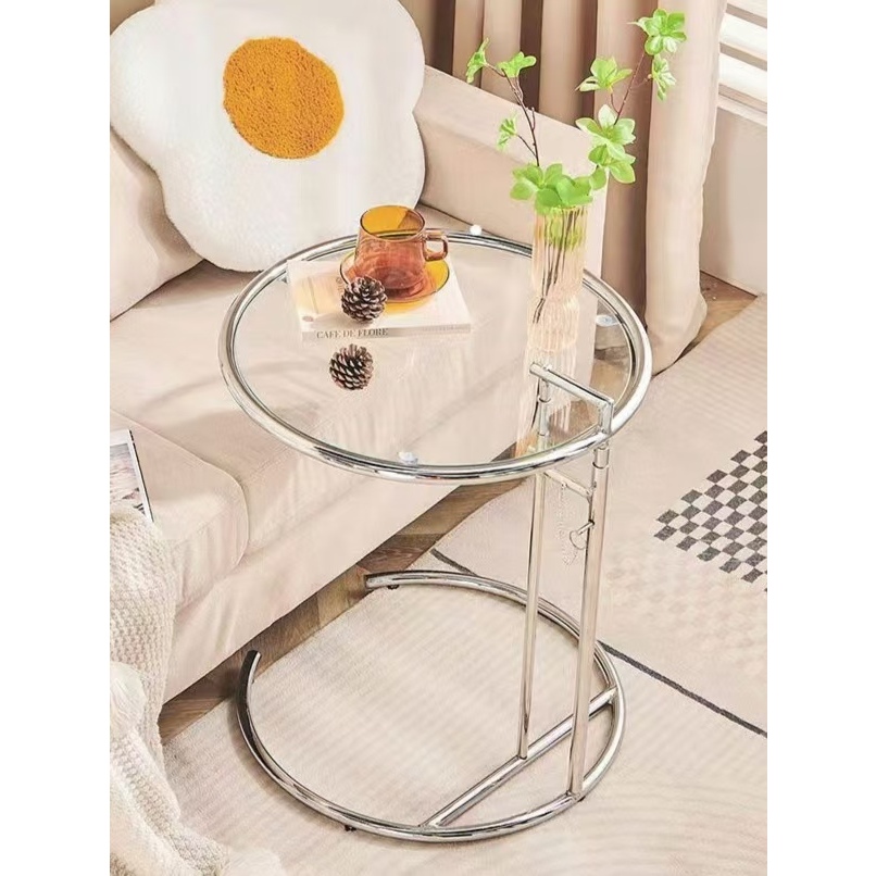 🌸🌸ขาสแตนเลส โต๊ะกาแฟแก้ว โต๊ะข้างโซฟา เฟอร์นิเจอร์ห้องรับแขก สไตล์เรียบง่าย ปรับความสูงได้ - รูปที่ 6