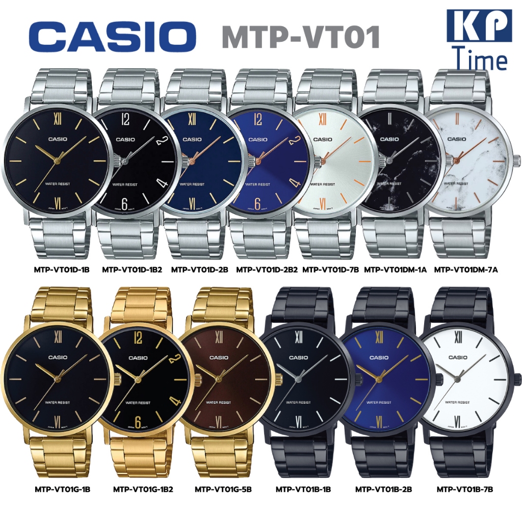 Casio นาฬิกาข้อมือผู้ชาย สายสแตนเลส รุ่น MTP-VT01 ของแท้ประกันศูนย์ CMG
