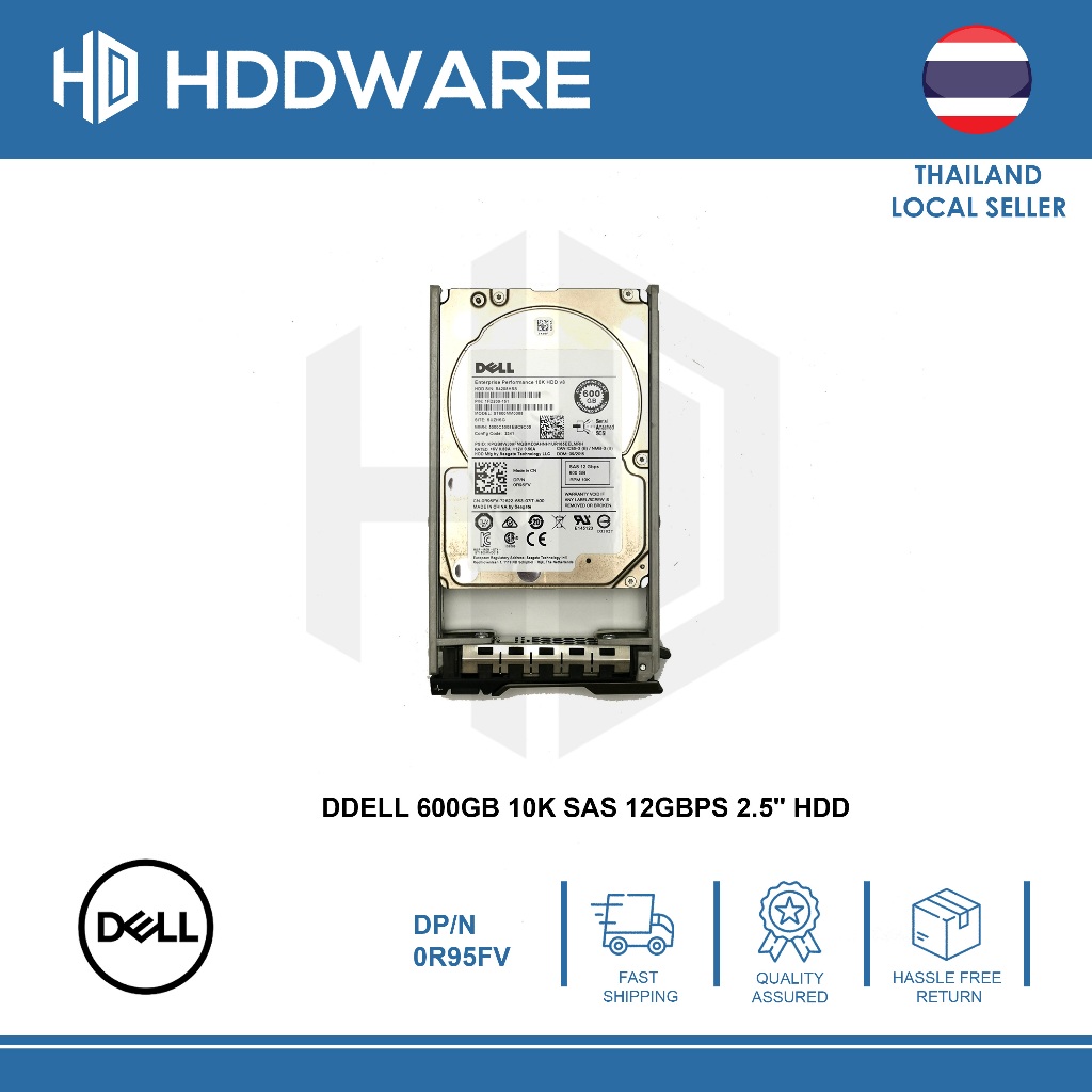 DELL 600GB 10K 12G SAS 2.5'' 512n HDD // R95FV // 0R95FV // ST600MM0088 // 1FD200-151